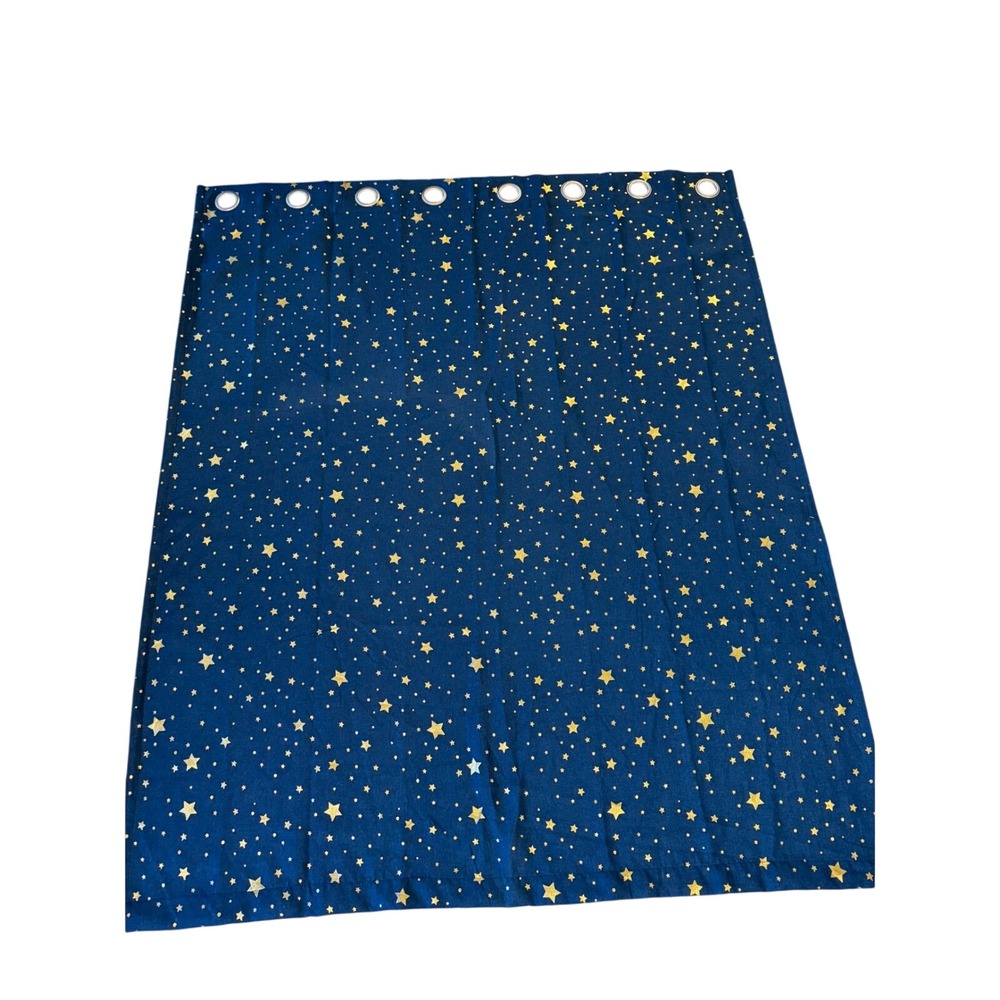 Navy Blue Gold Star Grommet Curtain Panel 52x63 Celestial Kids Room Nursery